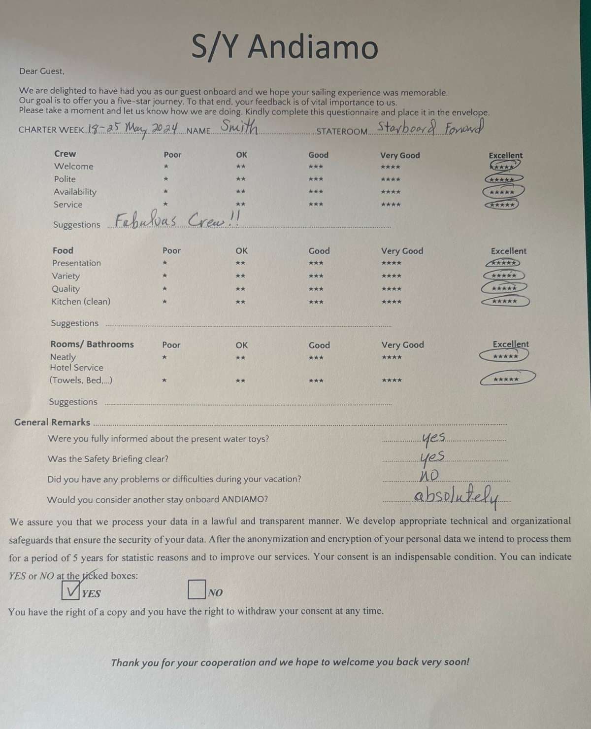 ANDIAMO guest review
