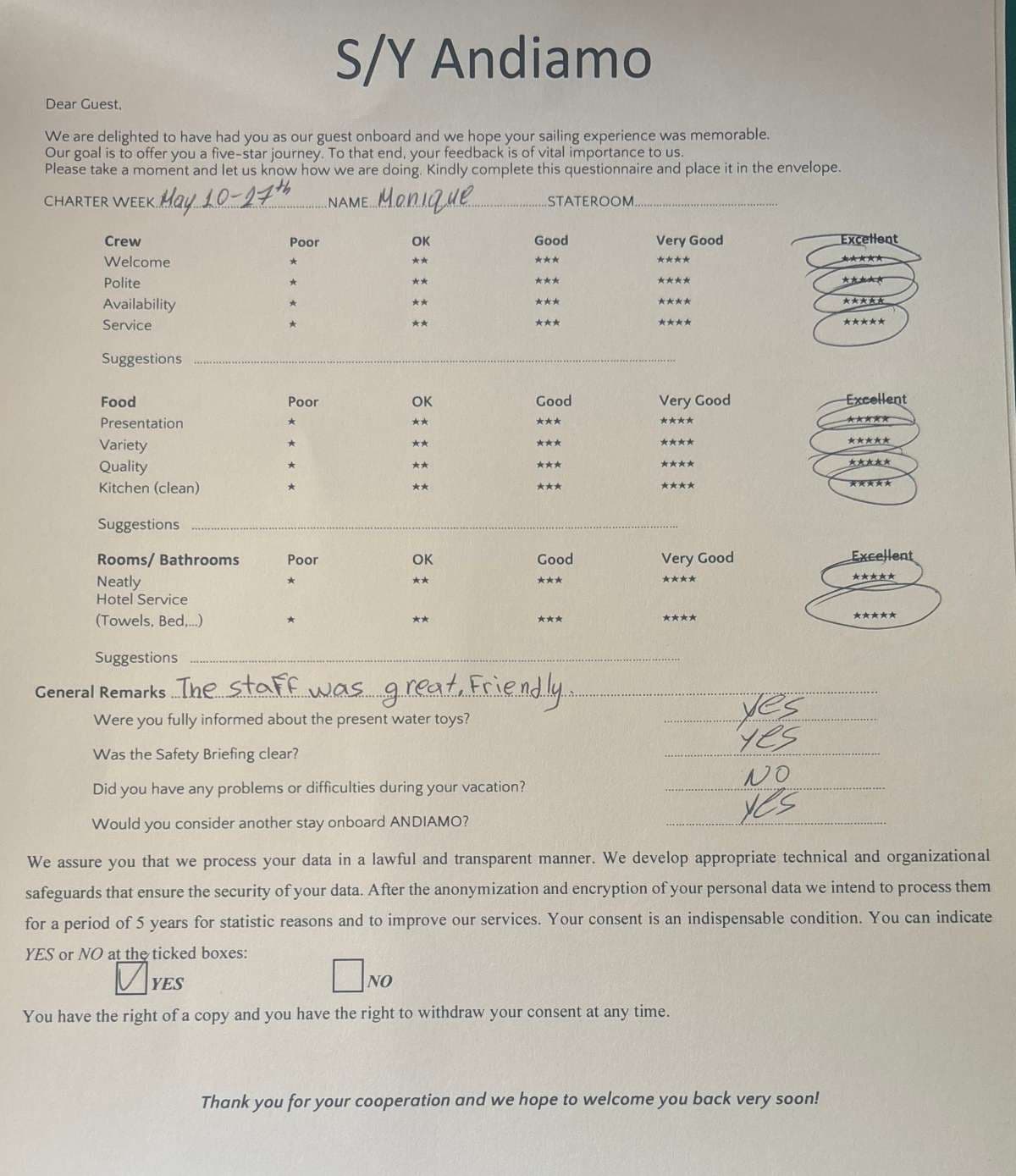 ANDIAMO guest review