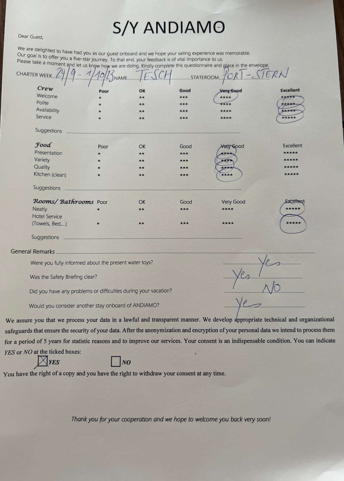 ANDIAMO guest review
