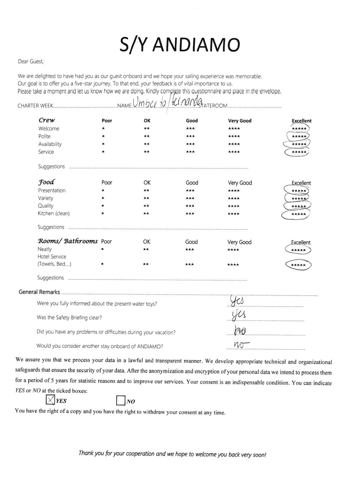 ANDIAMO guest review