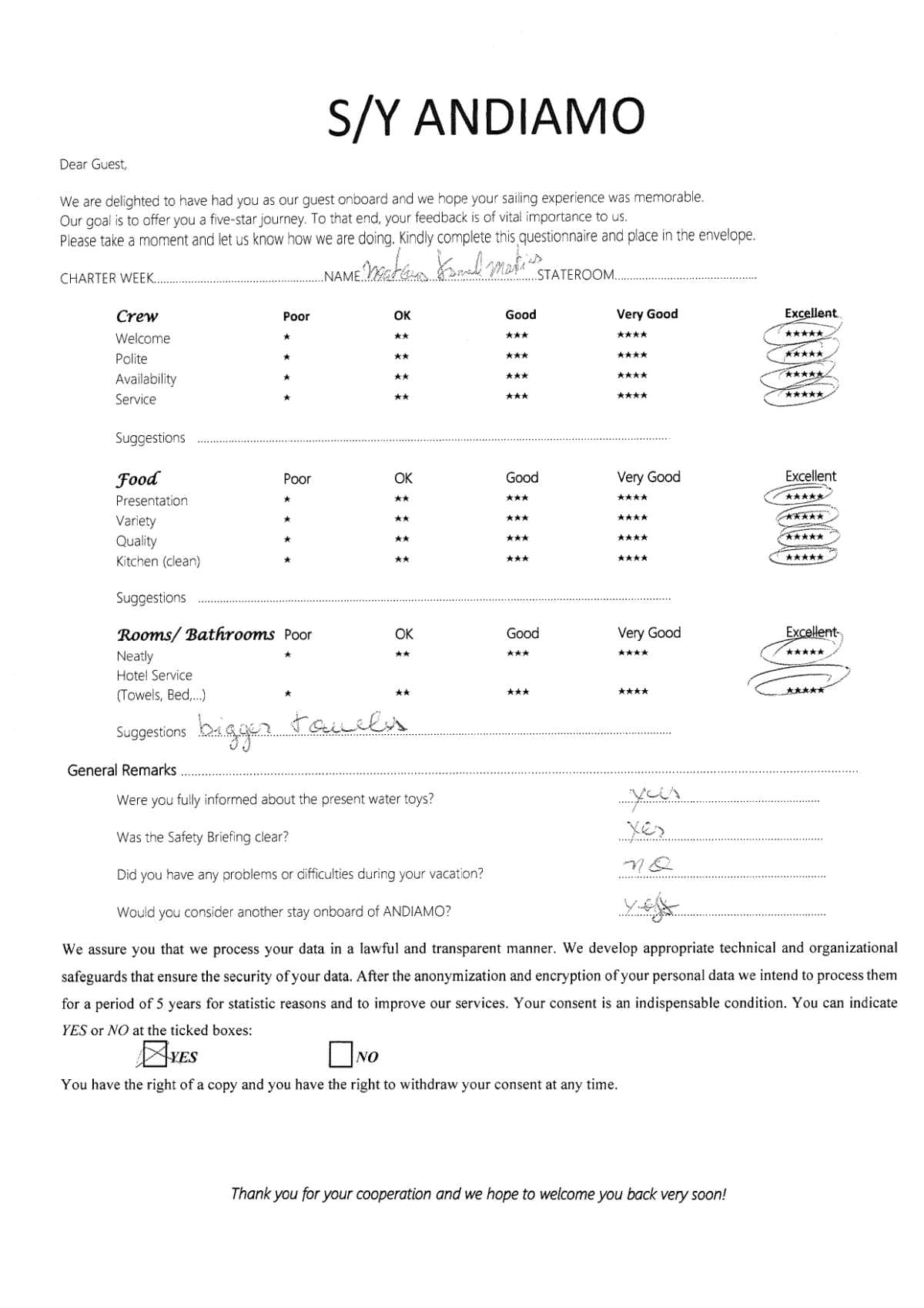 ANDIAMO guest review