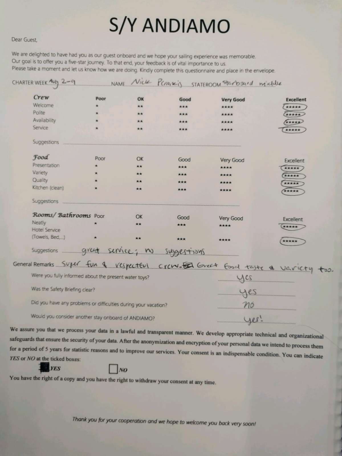 ANDIAMO guest review