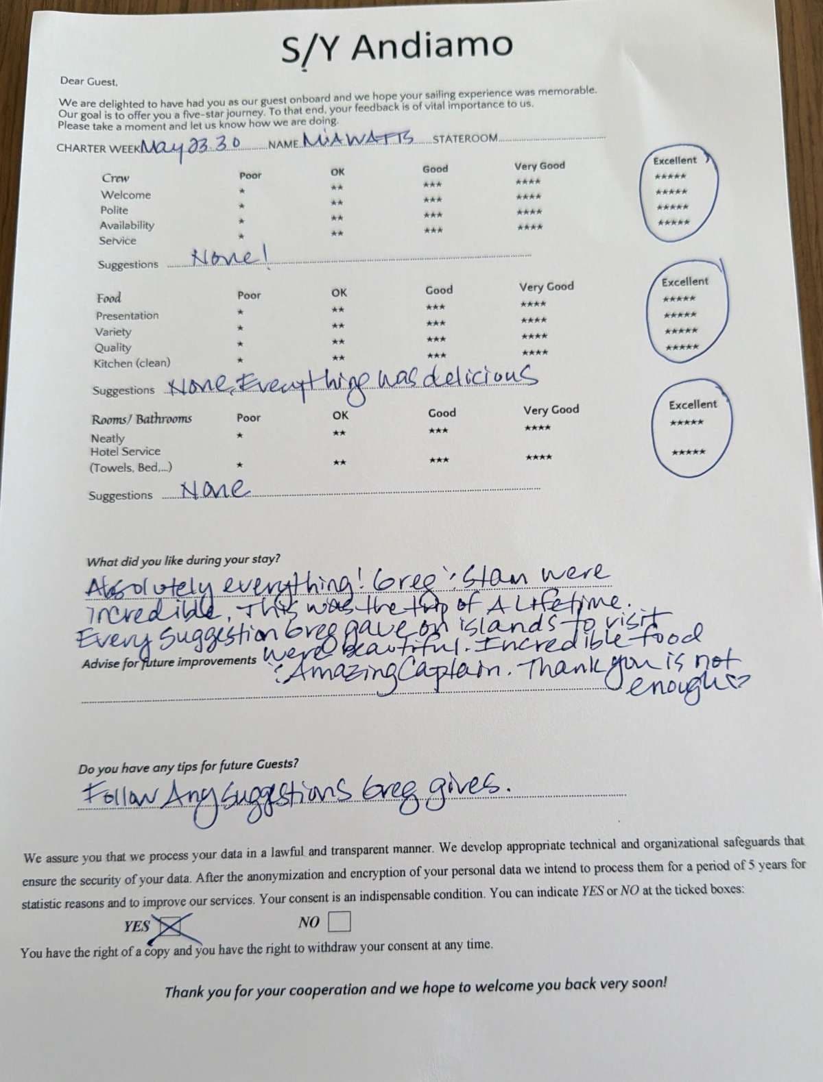 ANDIAMO guest review