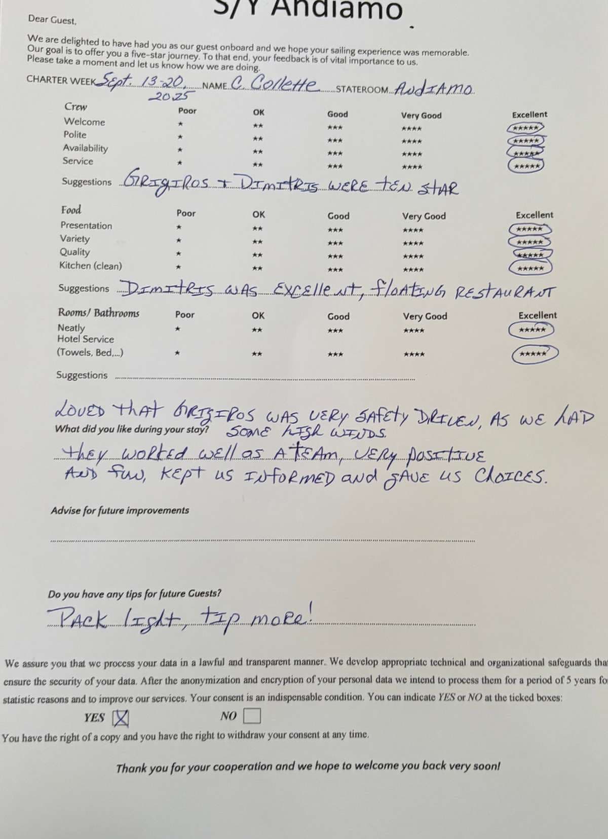 ANDIAMO guest review