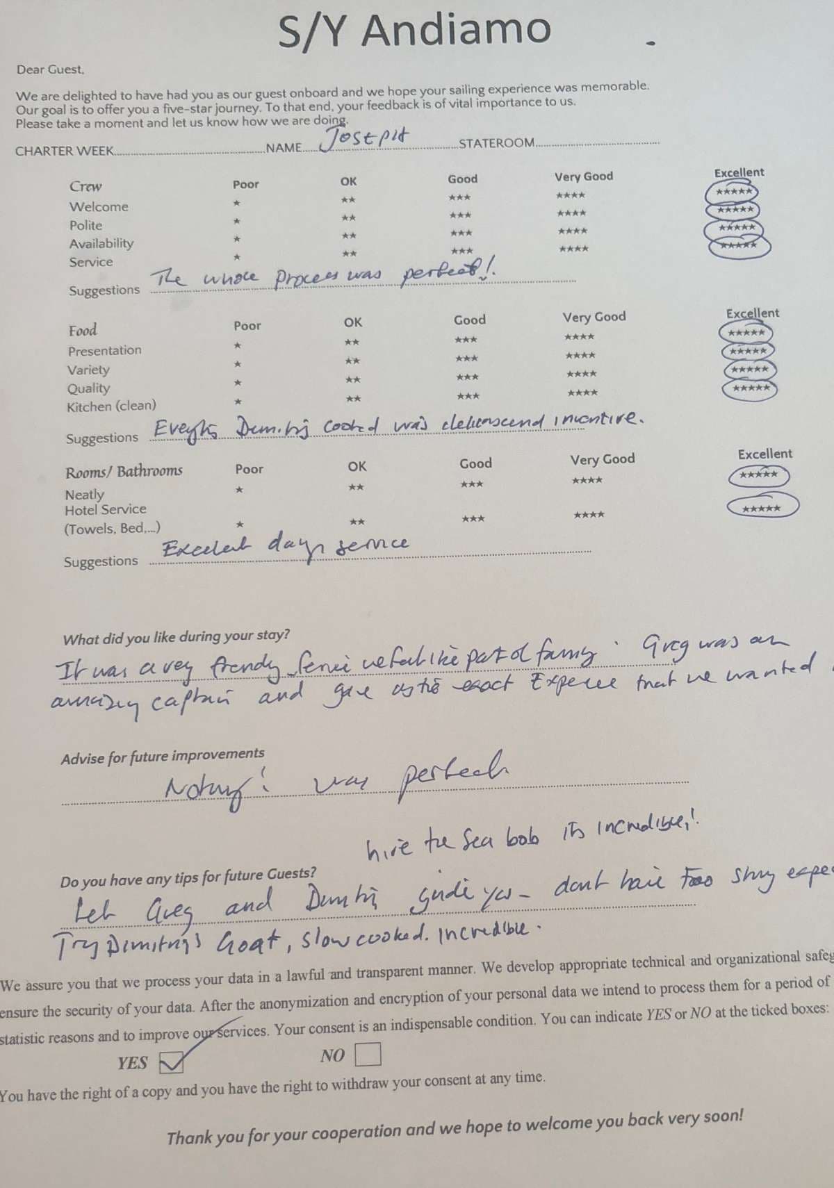 ANDIAMO guest review