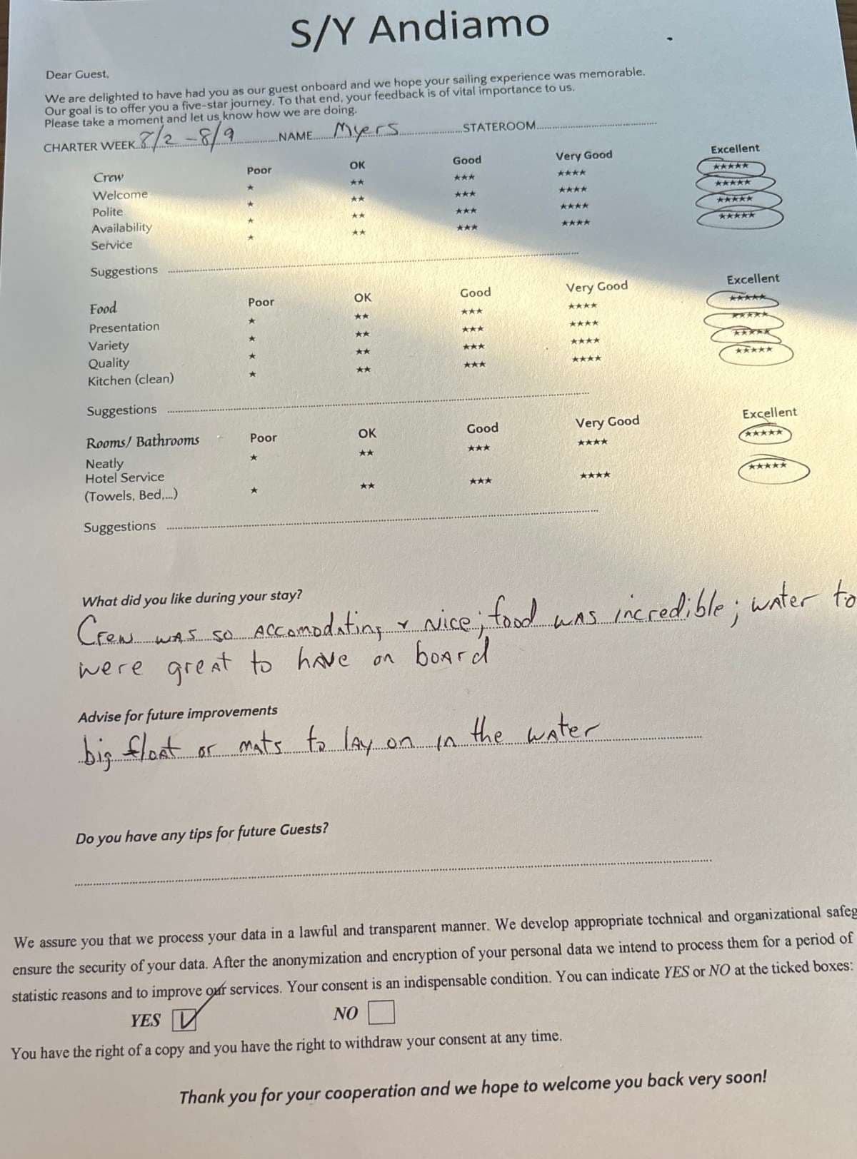 ANDIAMO guest review