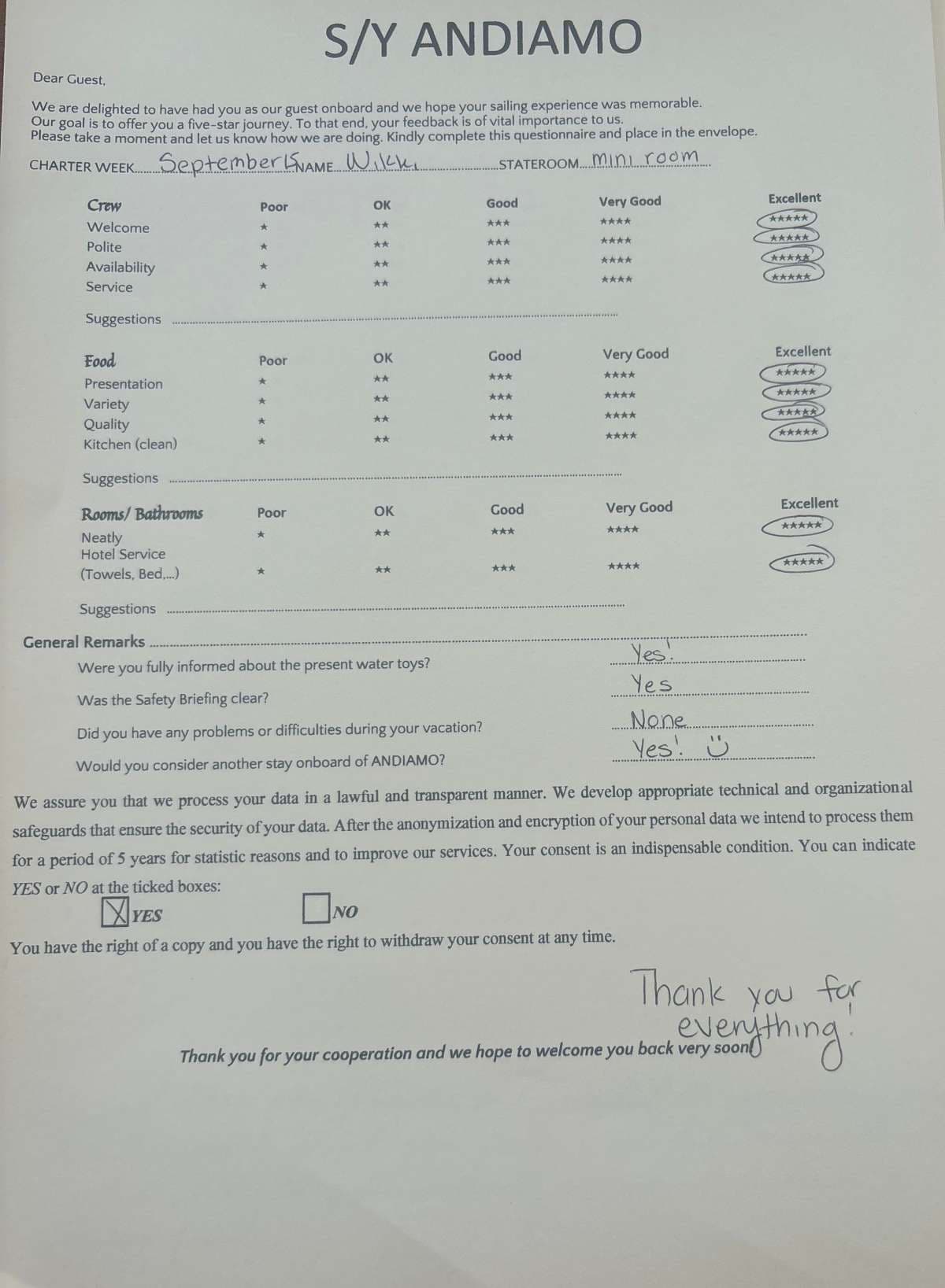 ANDIAMO guest review