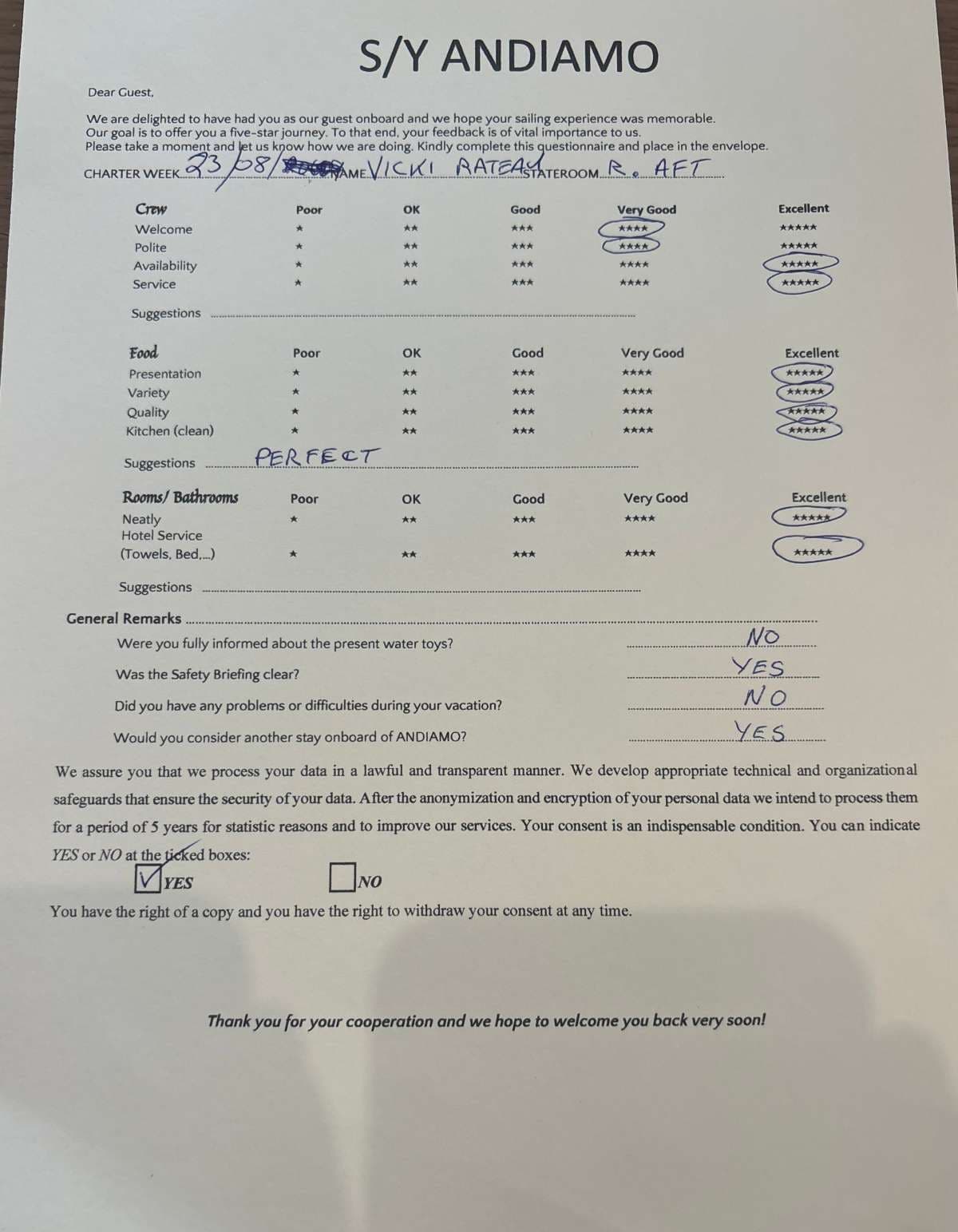 ANDIAMO guest review