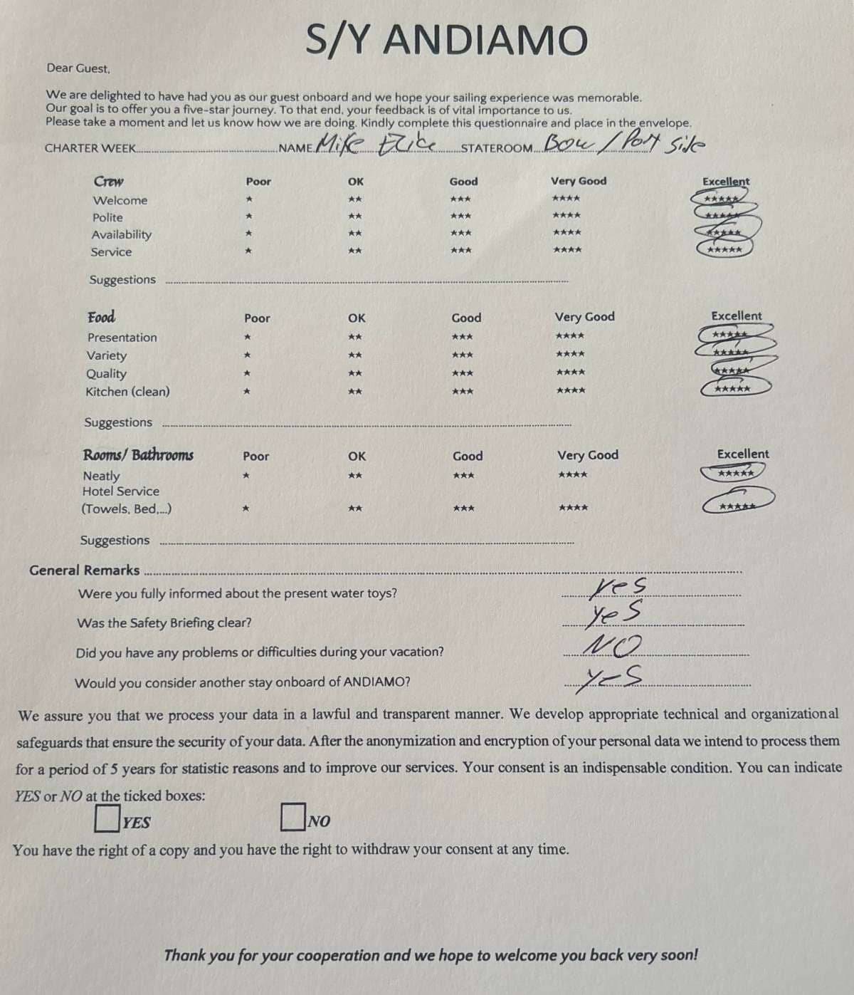 ANDIAMO guest review
