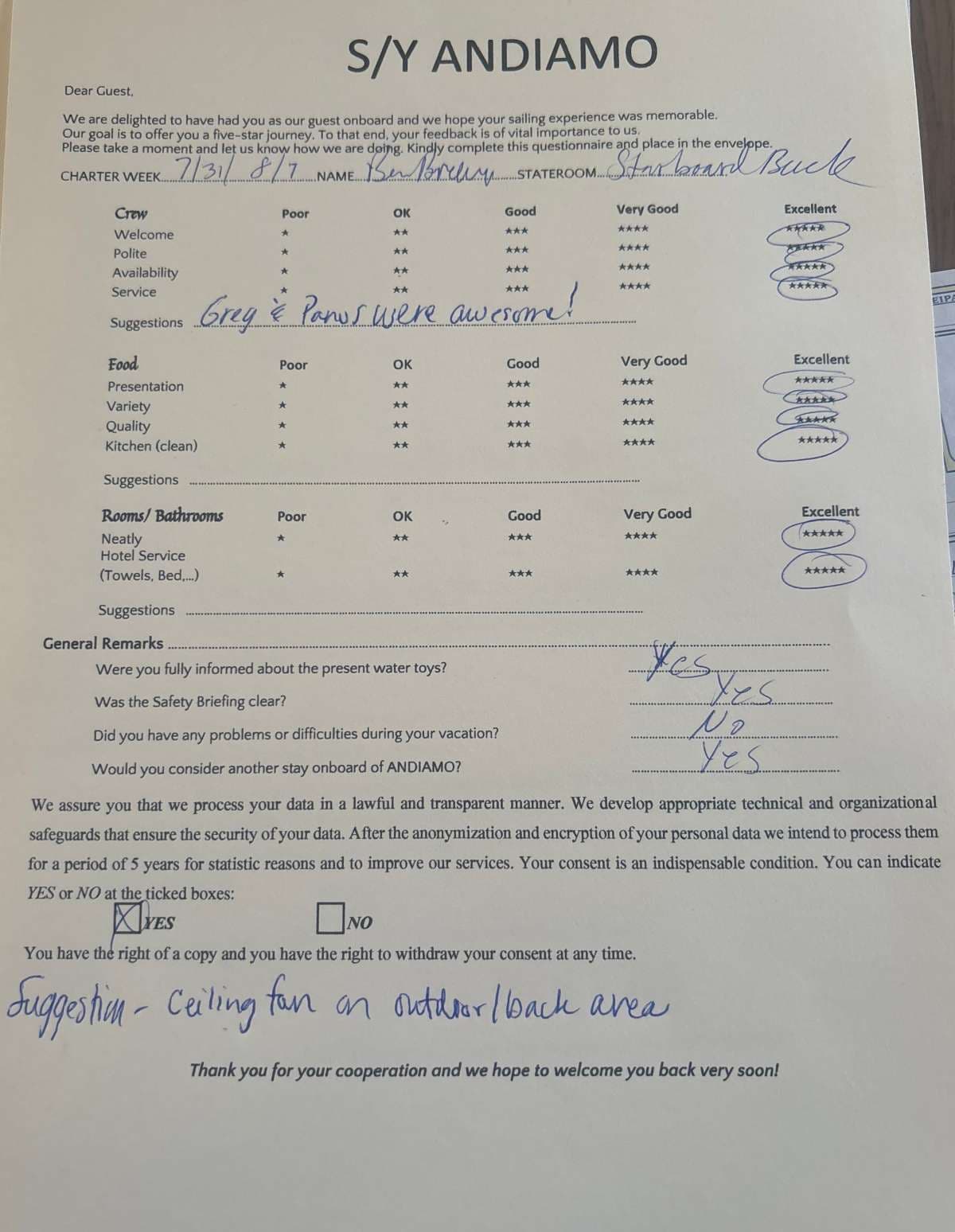 ANDIAMO guest review