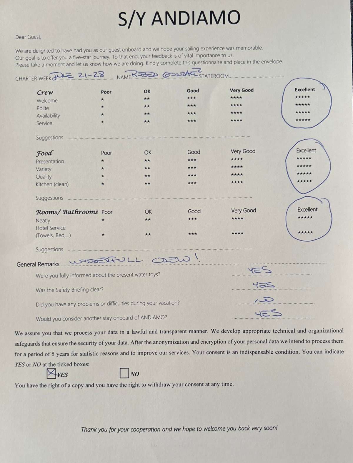 ANDIAMO guest review