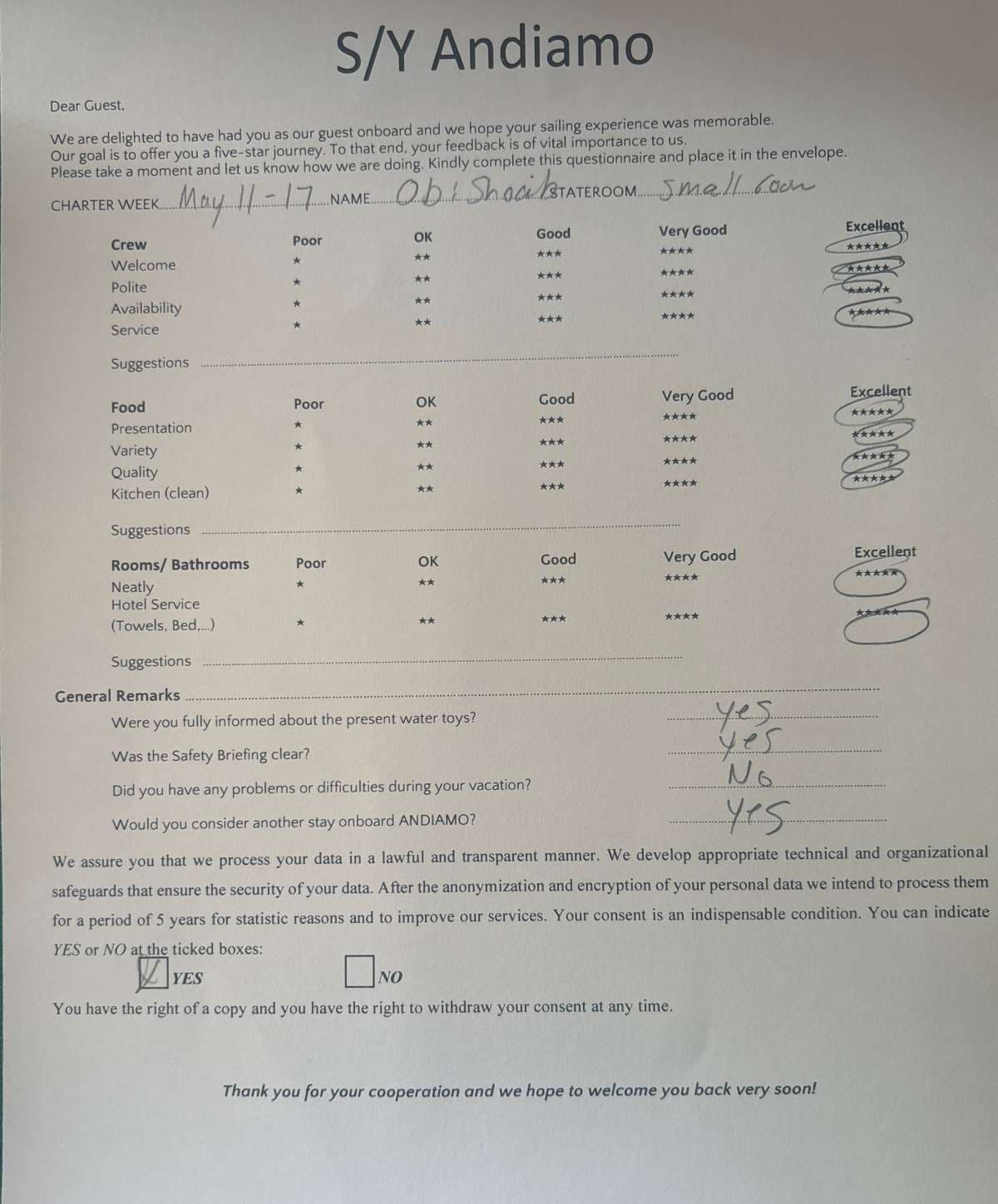 ANDIAMO guest review