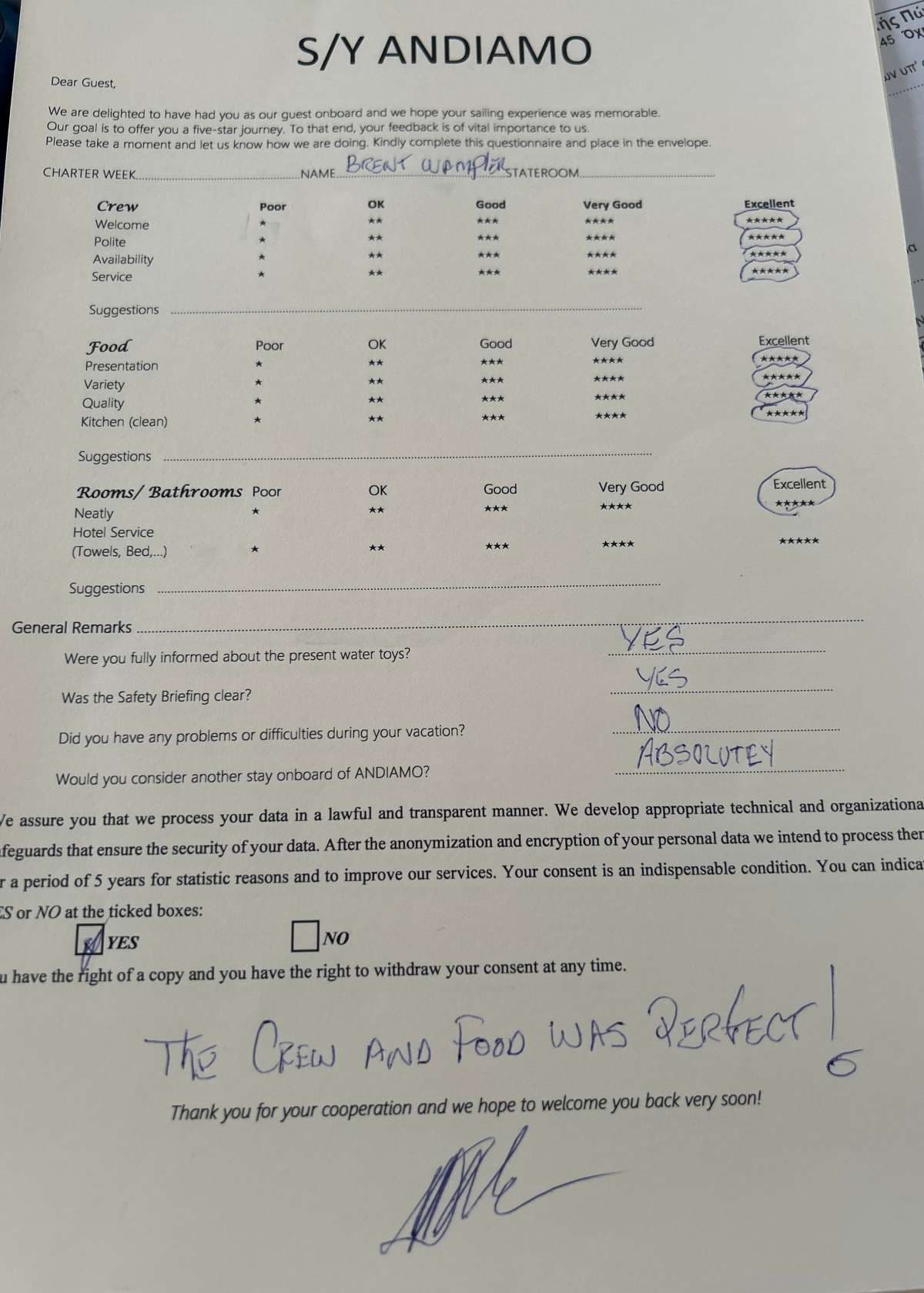 ANDIAMO guest review
