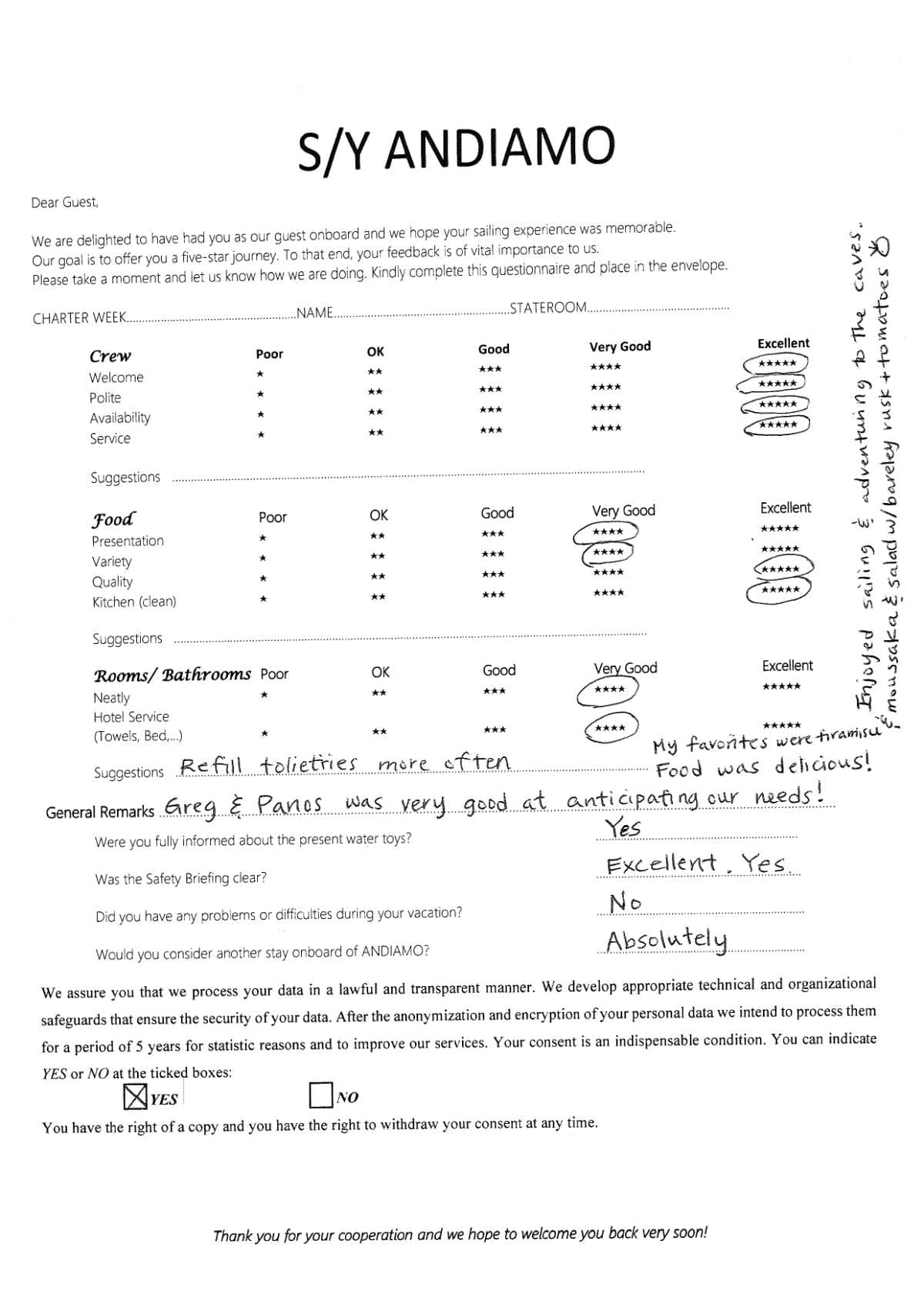 ANDIAMO guest review