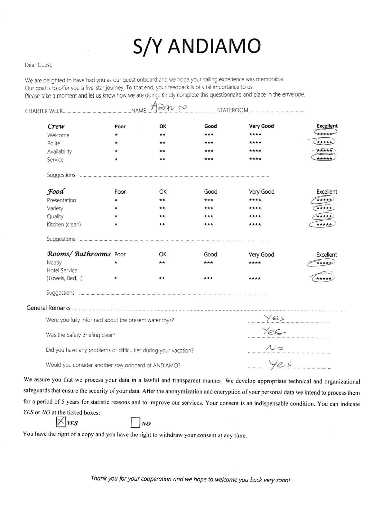 ANDIAMO guest review