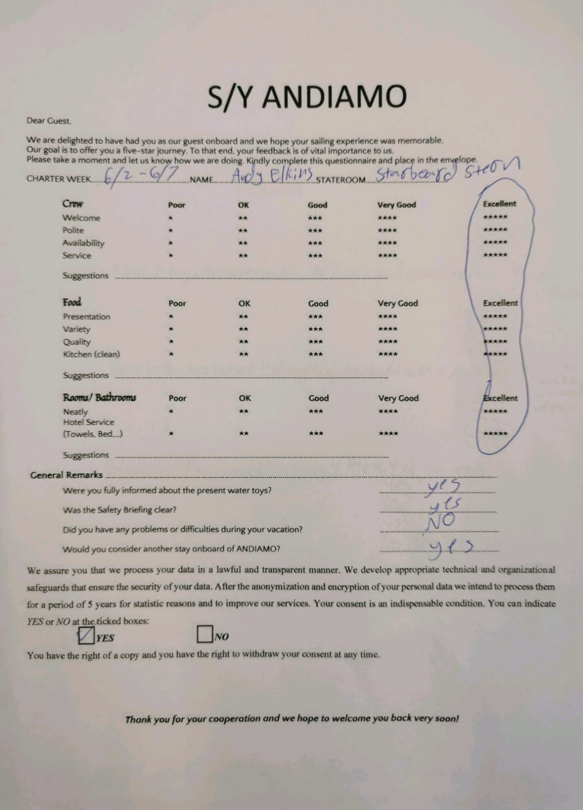 ANDIAMO guest review