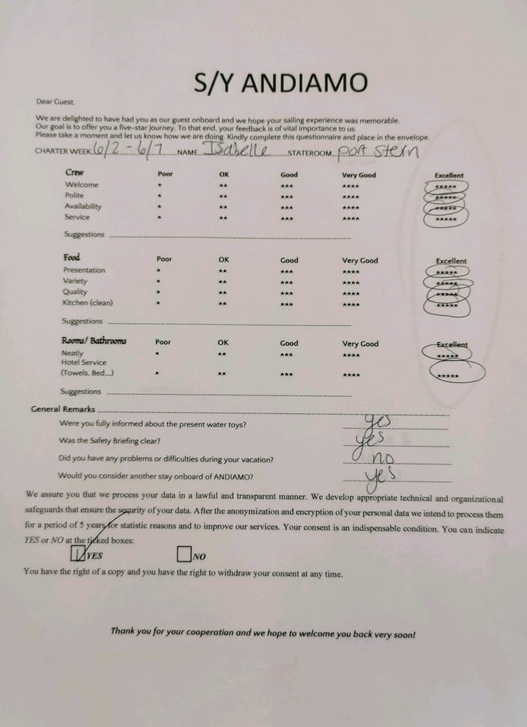 ANDIAMO guest review