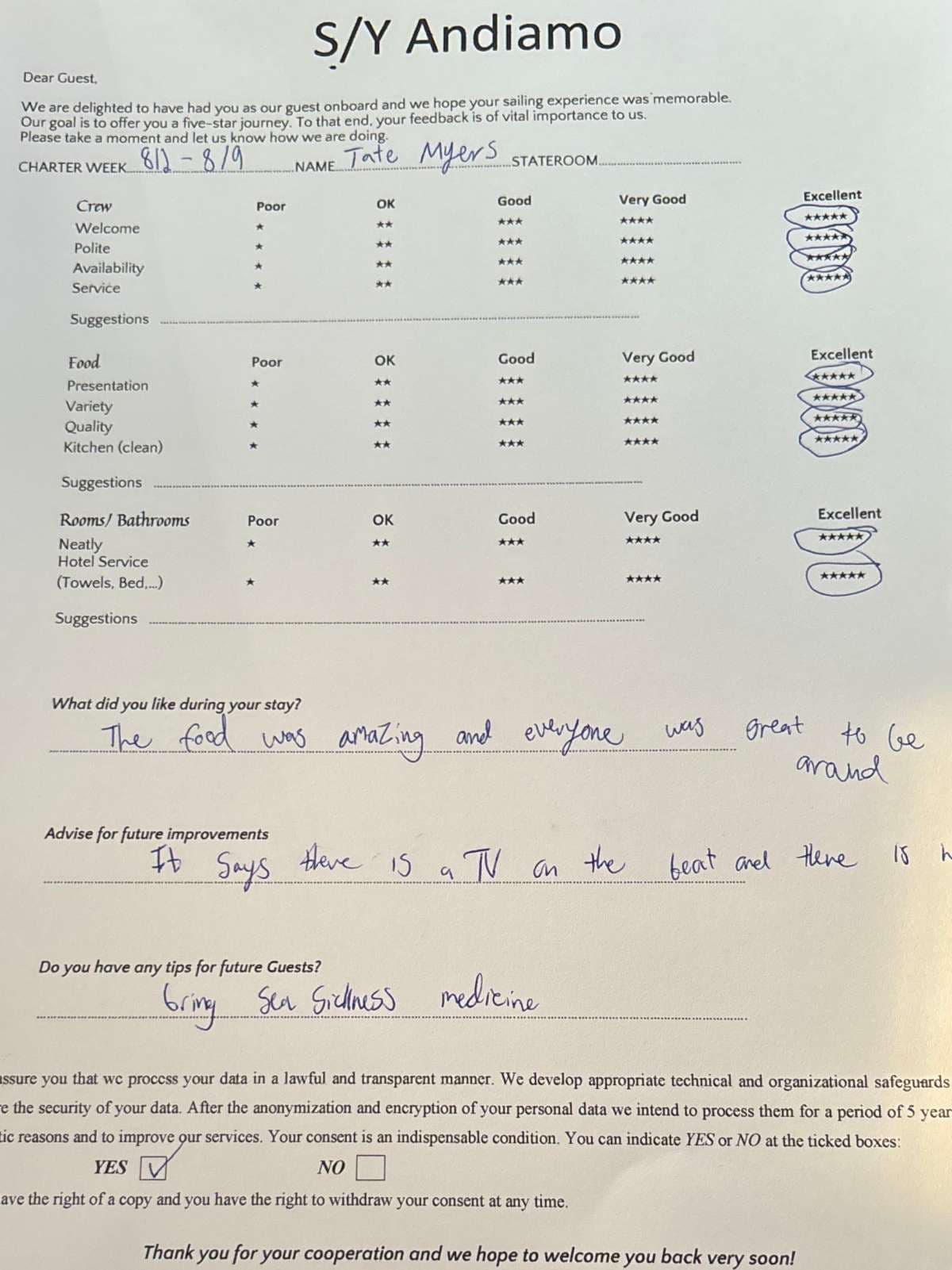 ANDIAMO guest review