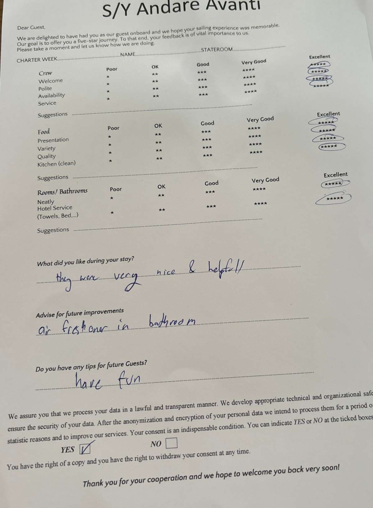 ANDIAMO guest review