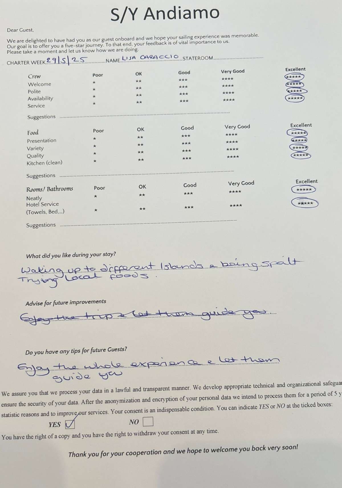 ANDIAMO guest review