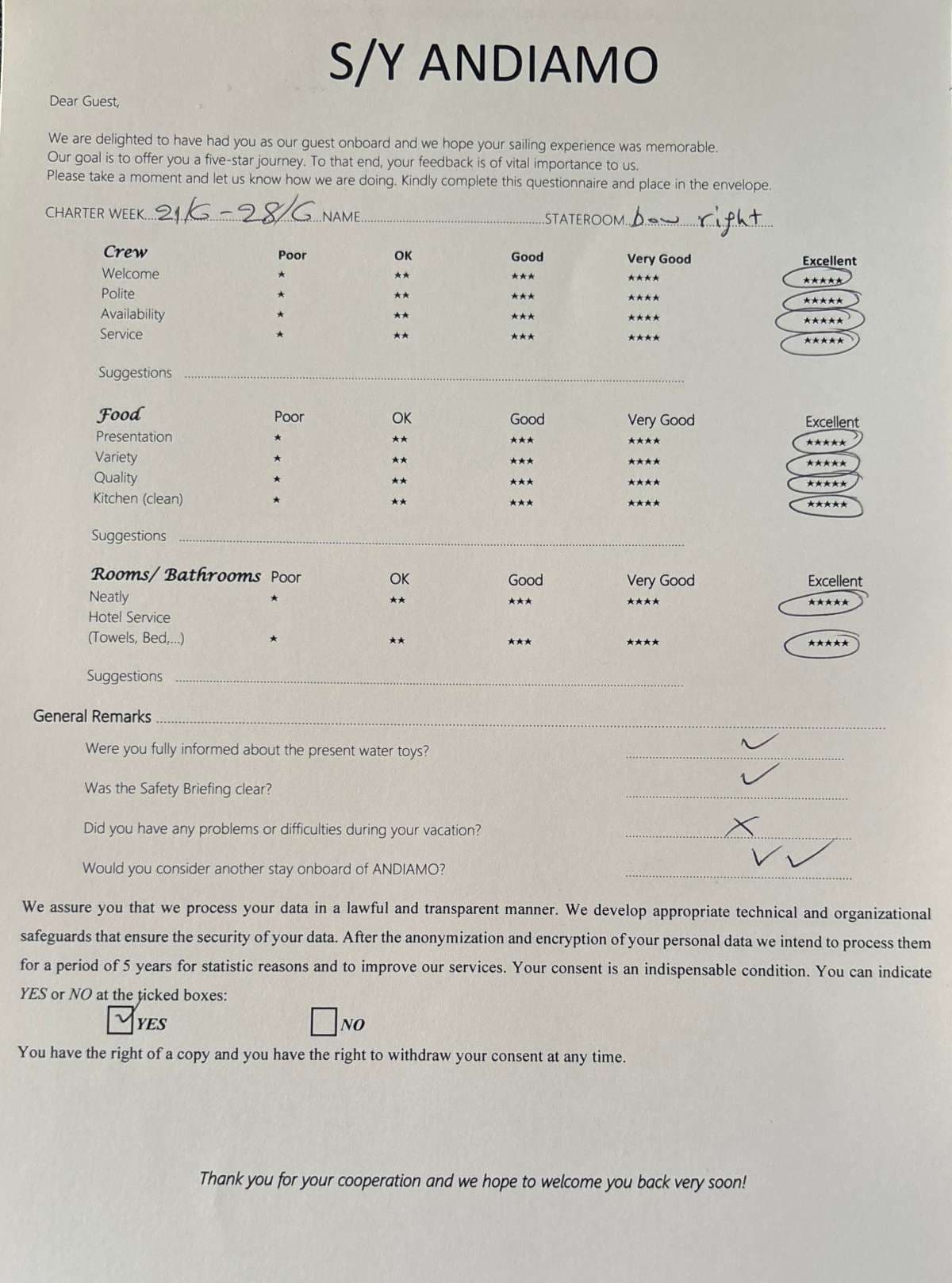 ANDIAMO guest review