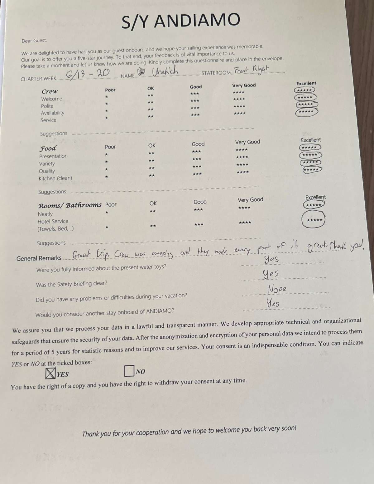 ANDIAMO guest review