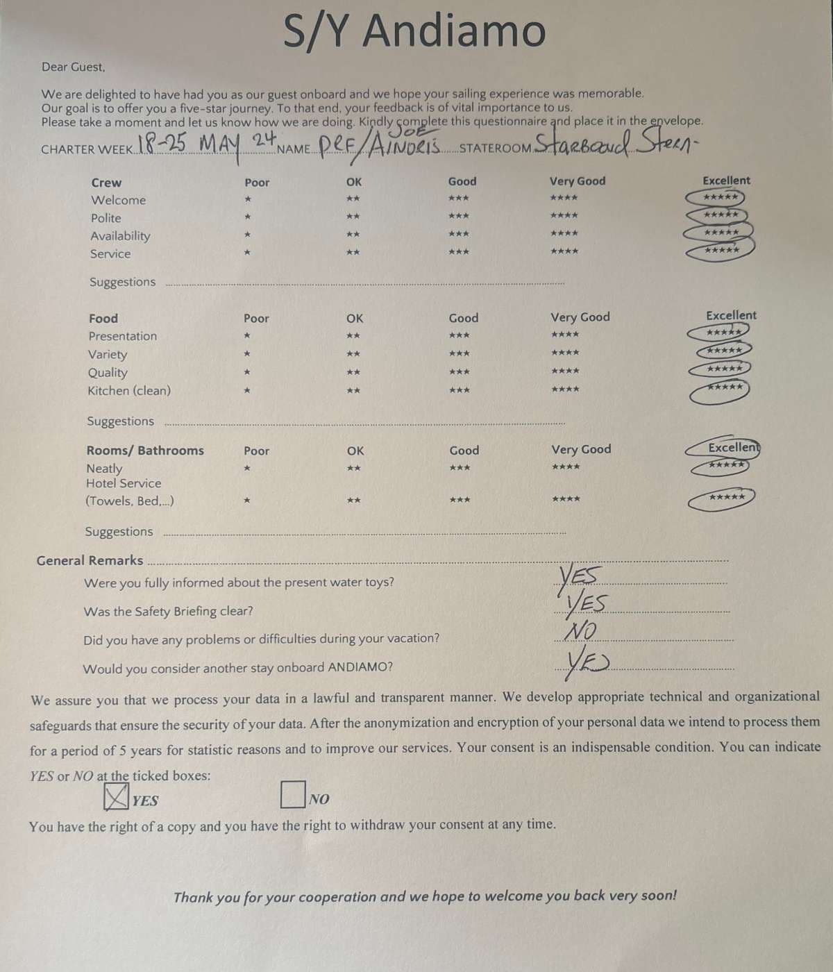 ANDIAMO guest review