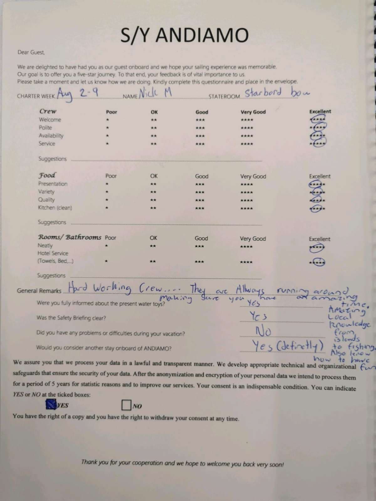 ANDIAMO guest review