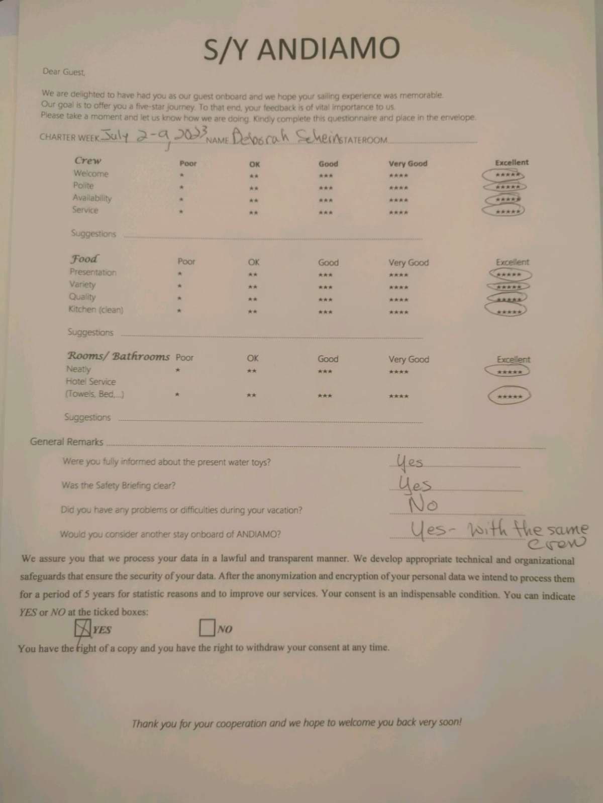 ANDIAMO guest review