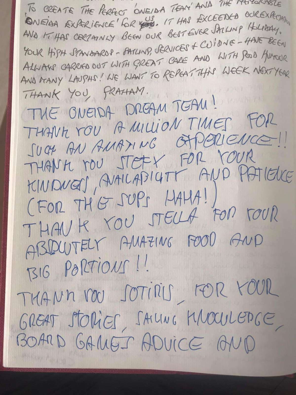 ONEIDA guest review