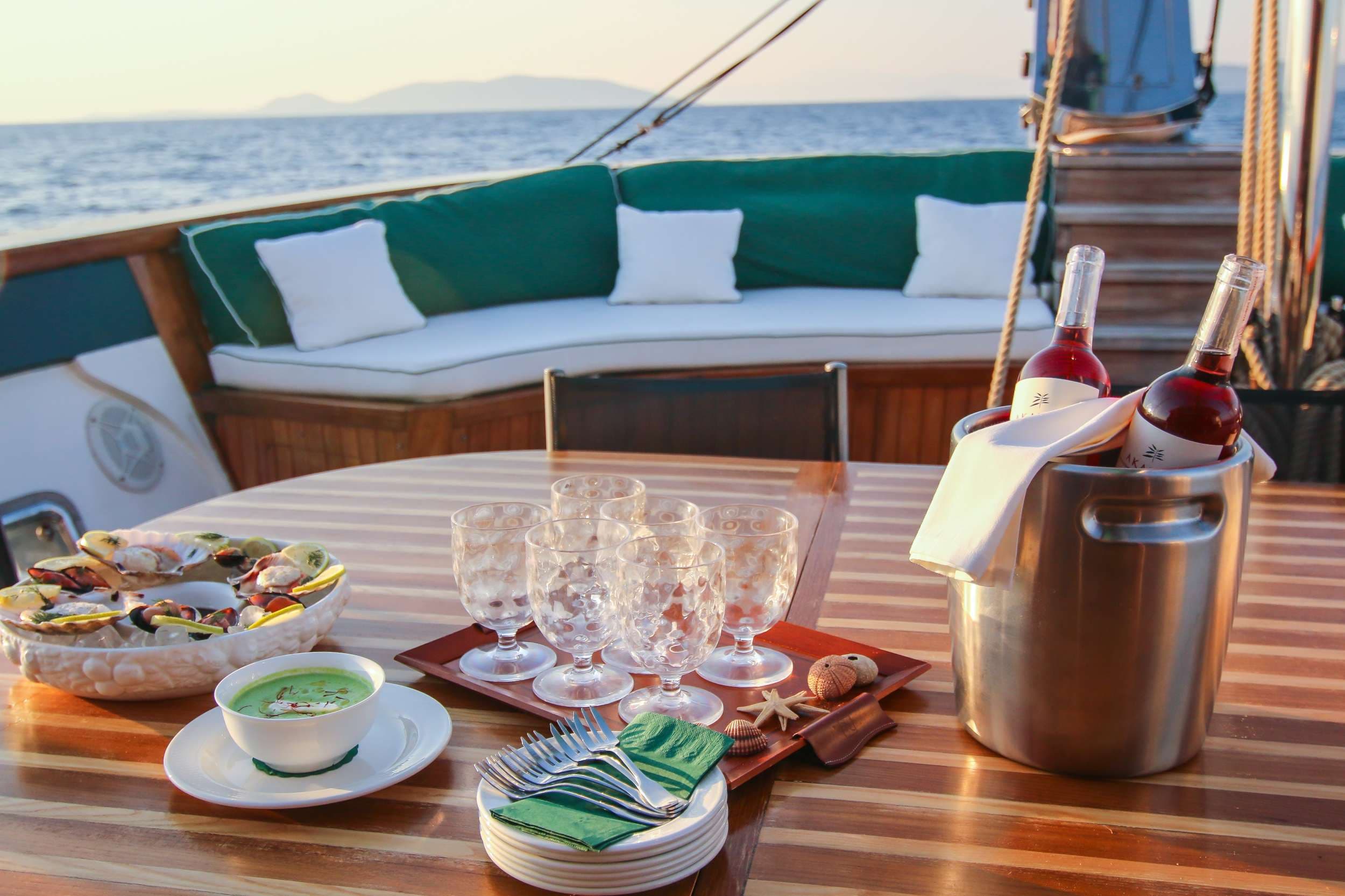 Aft deck dining table