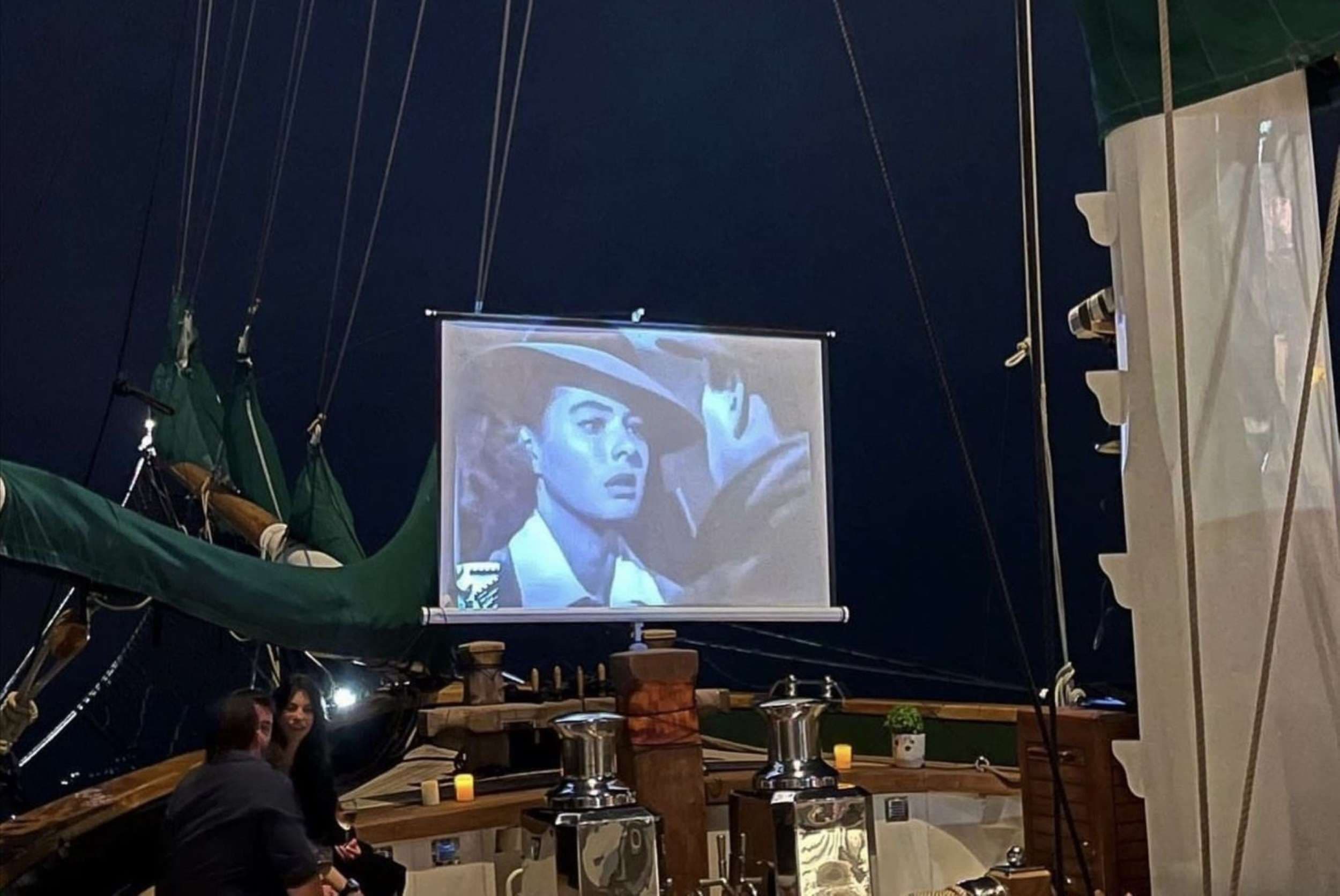 Fore deck outdoor cinema