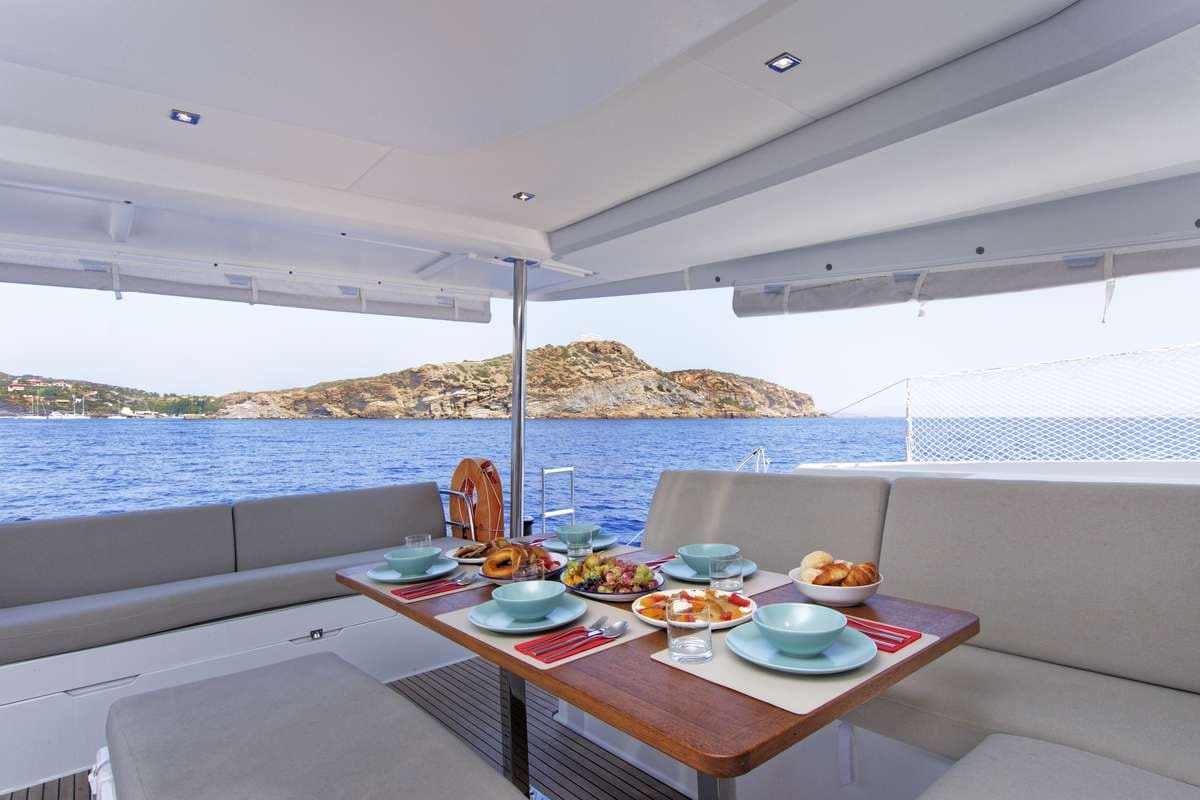 Aft deck dining area