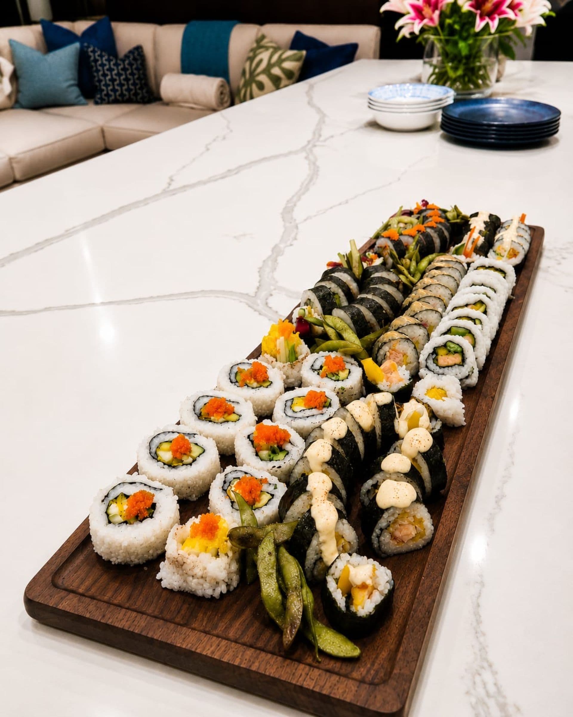 Sushi spread