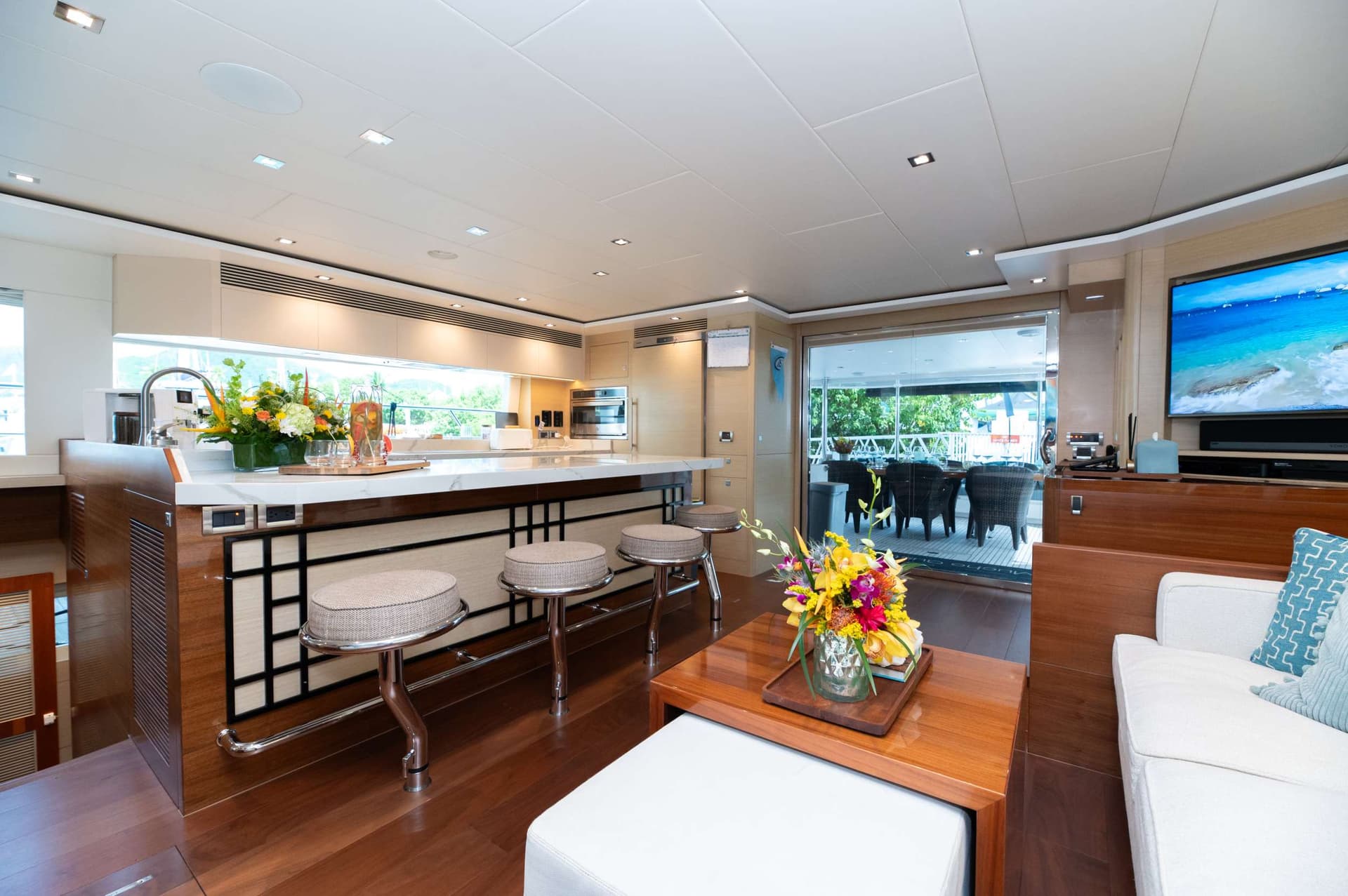 Salon and galley
