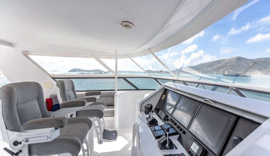 And the flybridge helm station