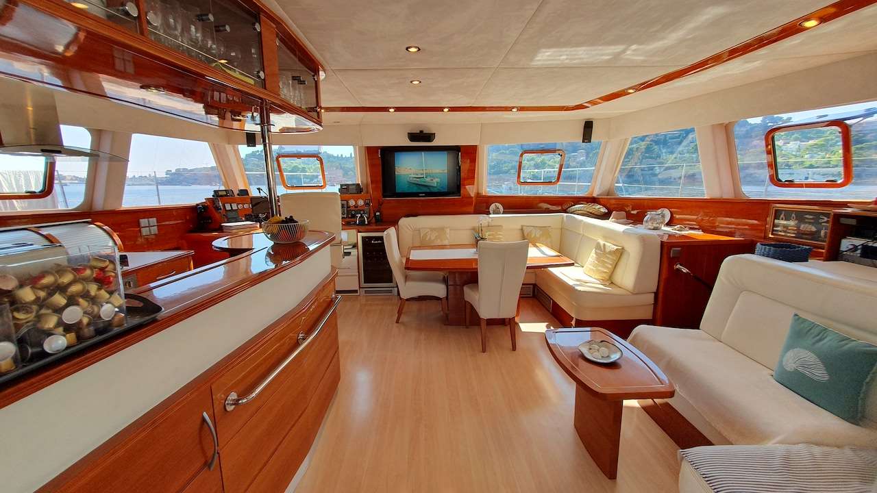 A view of the saloon looking forward