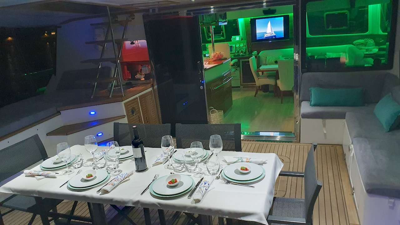 Alfresco dining after dark