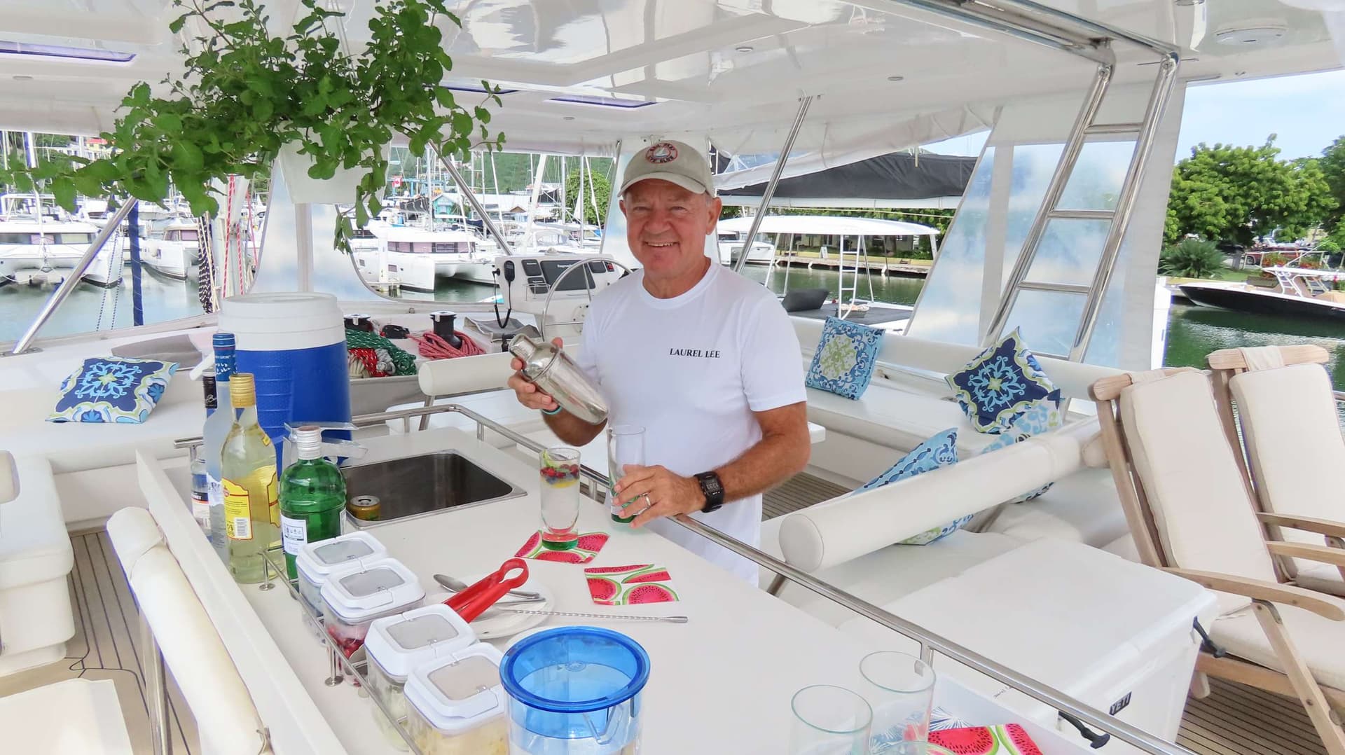 Refreshments on the Flybridge