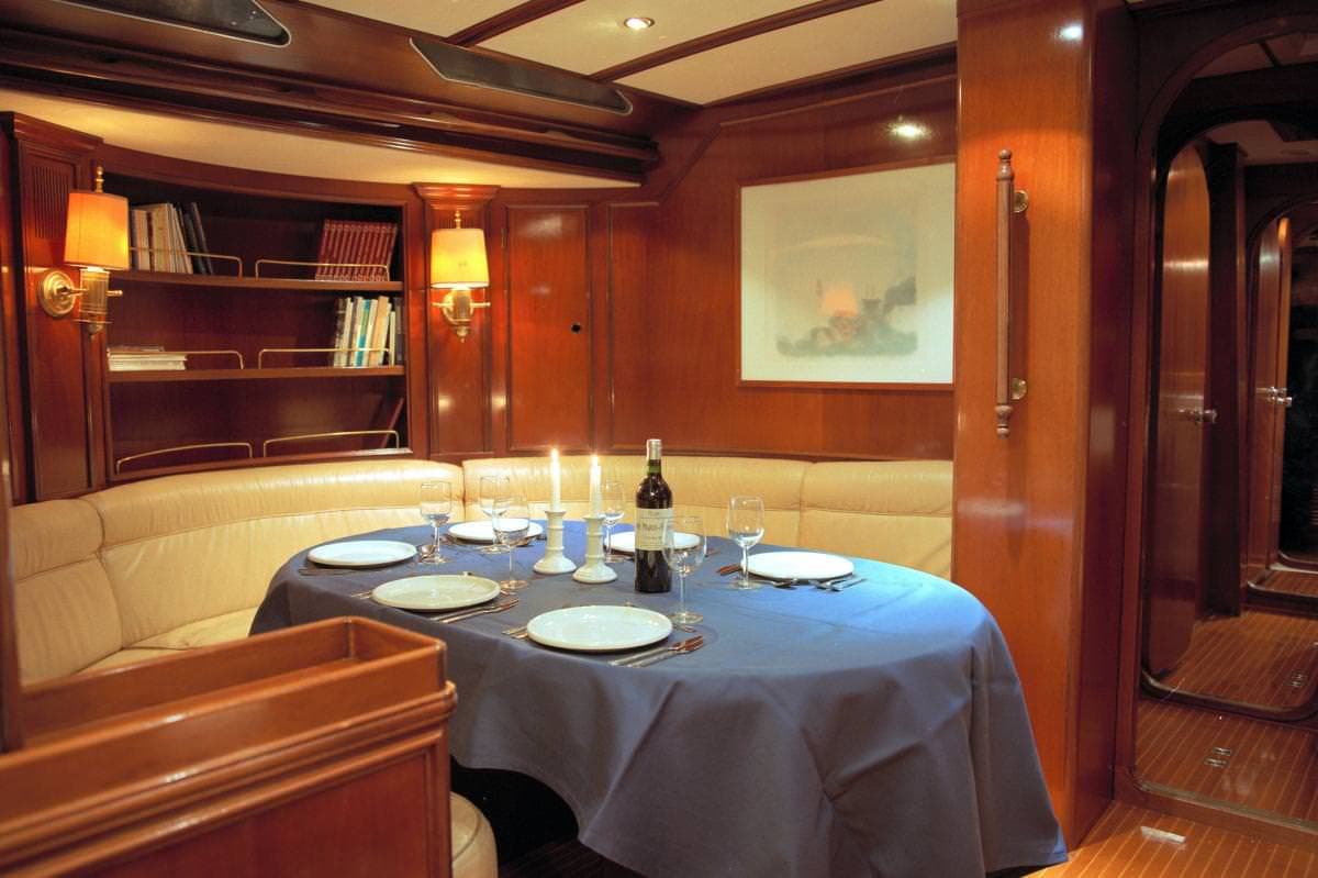 Table set for three course dinner