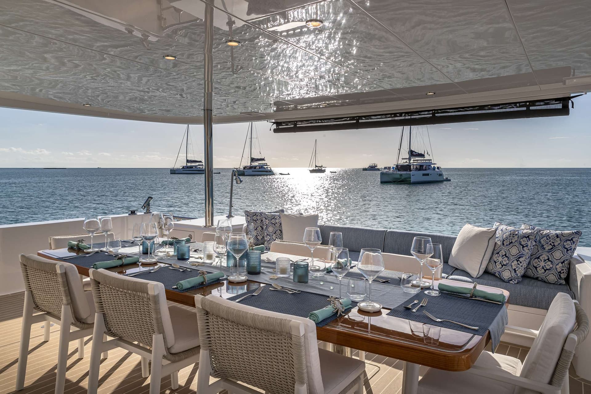 Aft Deck Dining (Seating for 6 Guests)