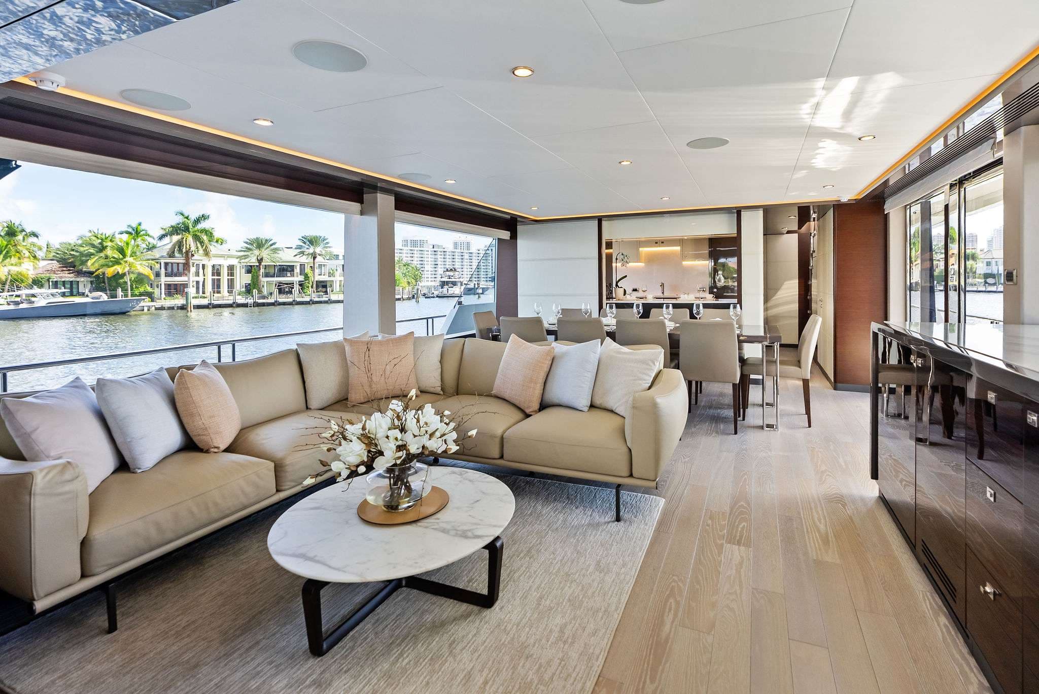 Main Salon Seating (drop down tv)
