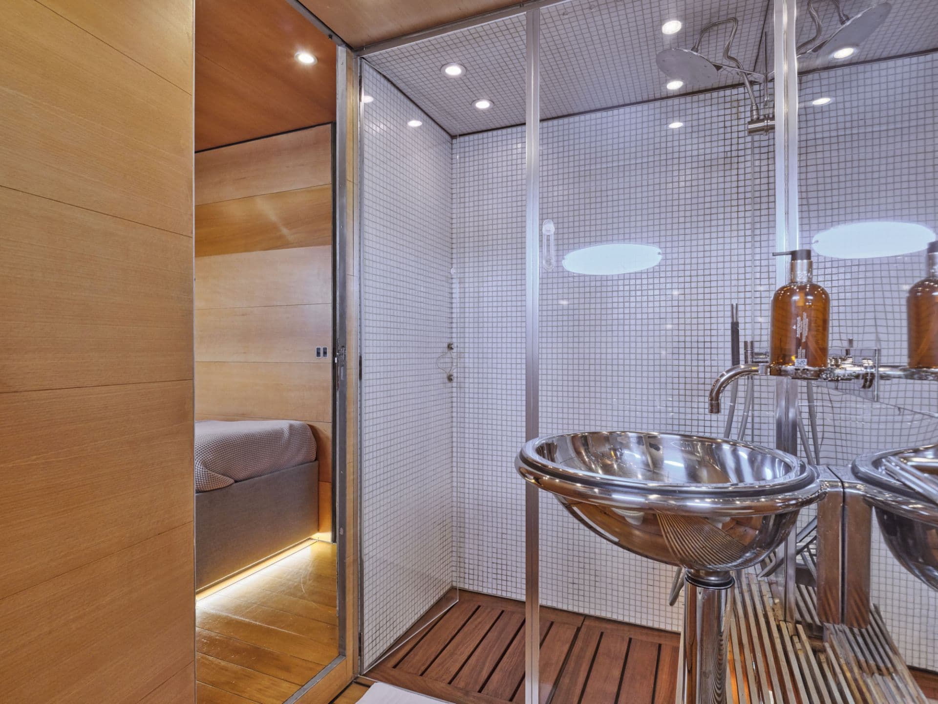 Twin cabin bathroom