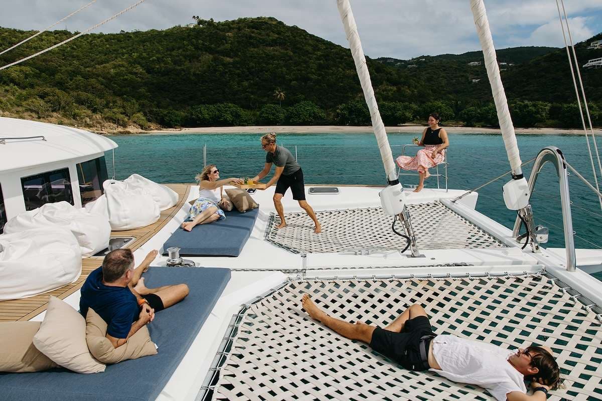 The foredeck with beanbags