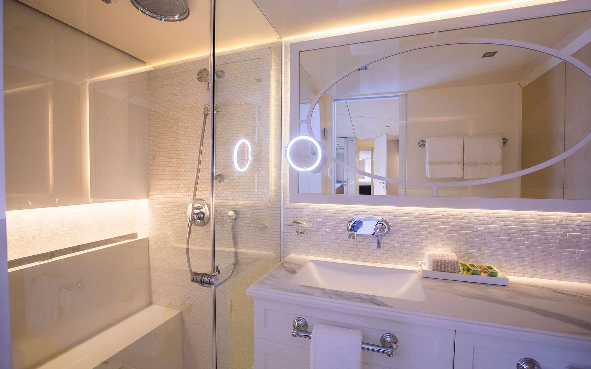 Each stateroom has a spacious ensuite