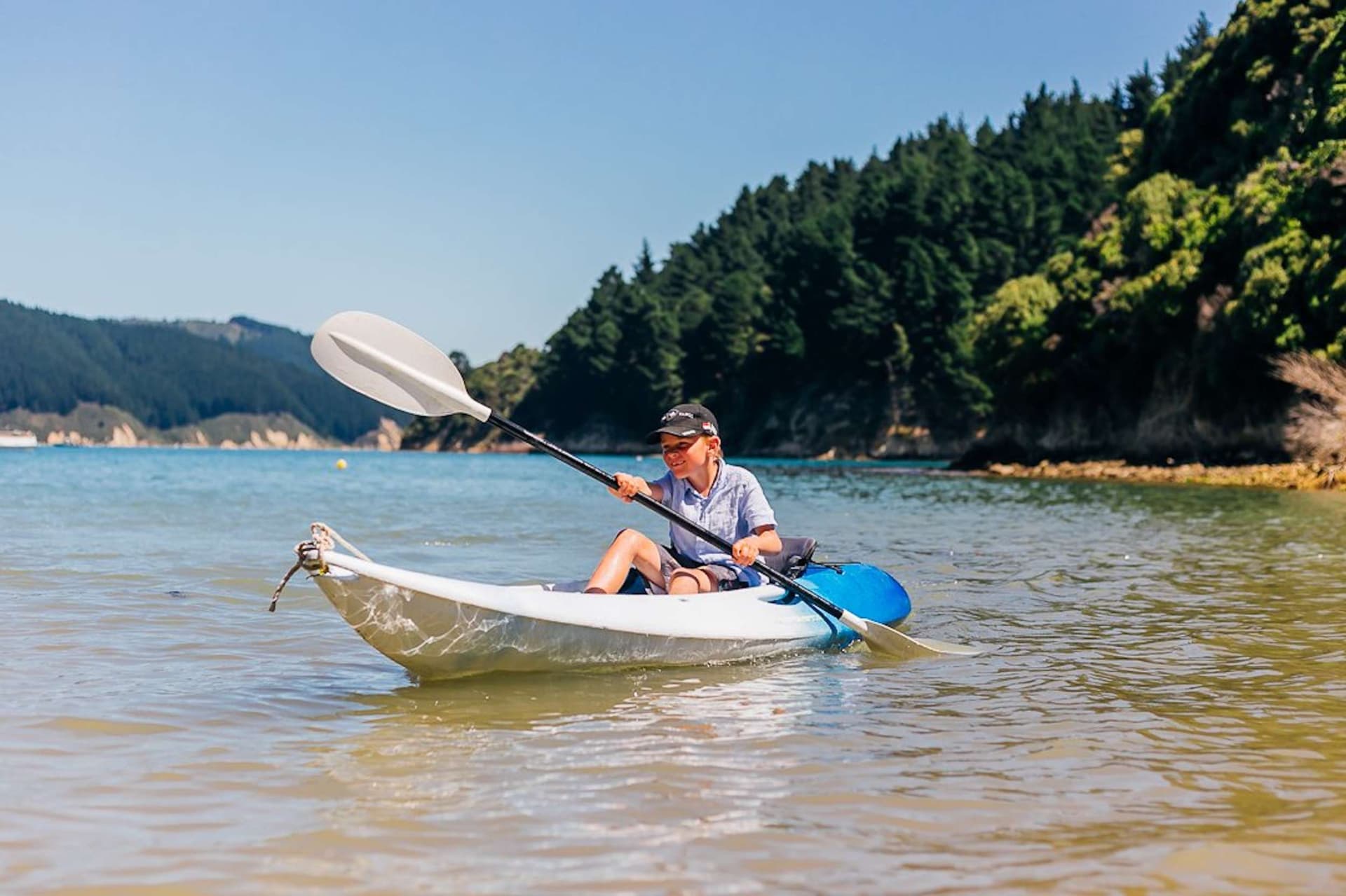 Kayaking is a great way to explore the bays and coves.