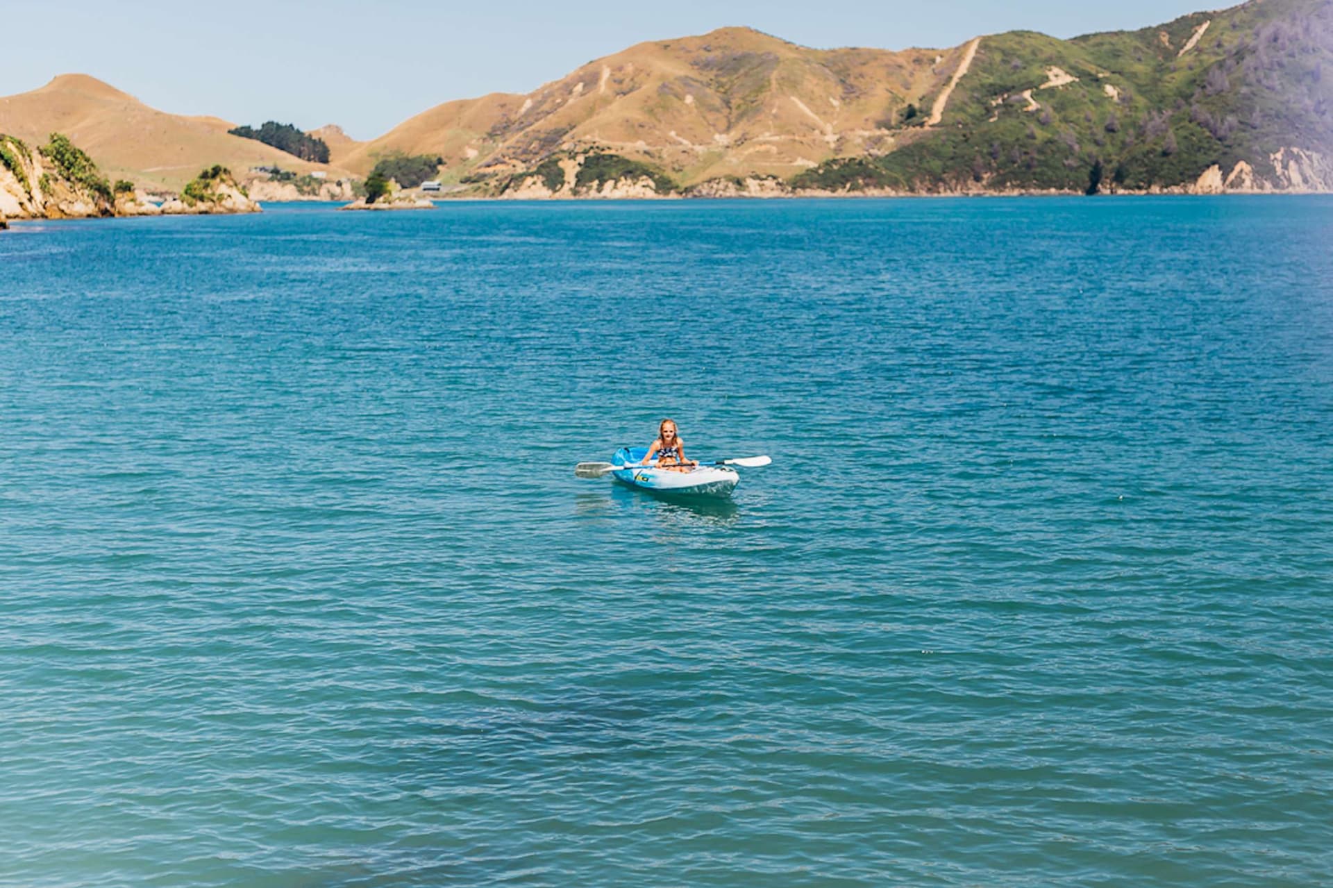 Sheltered bays for kayaking.