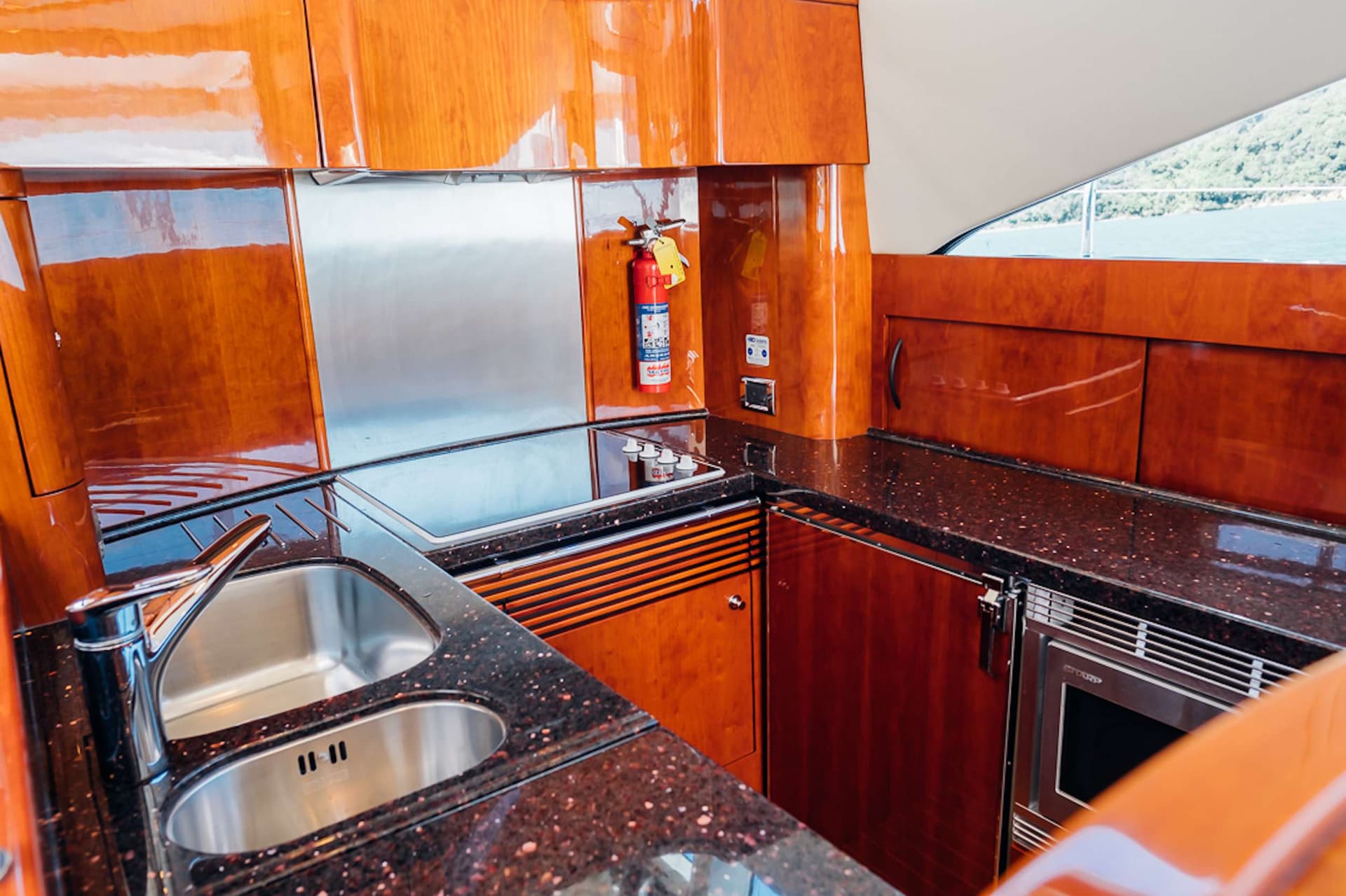 The galley is lovely and open.