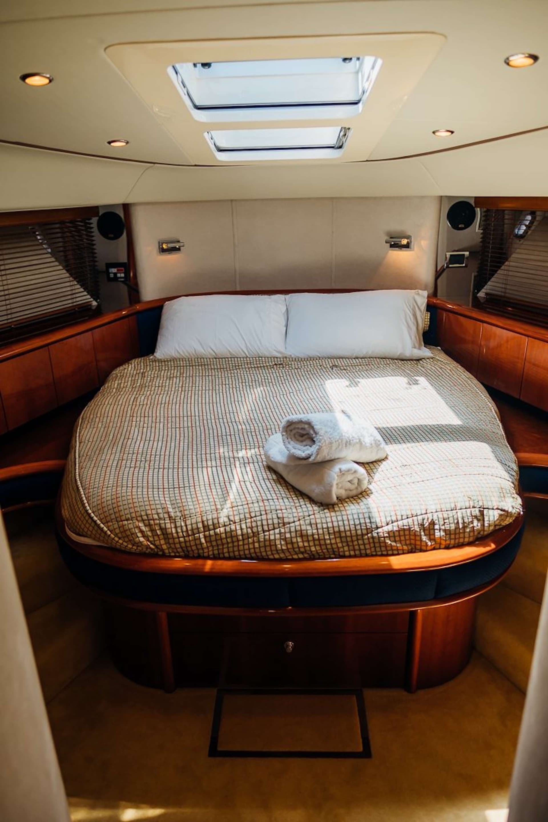 The master stateroom is in the bow with an en-suite.