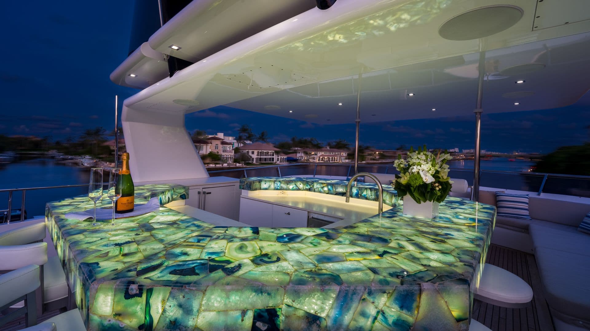 Blue Agate Stone Bar on Sun Deck